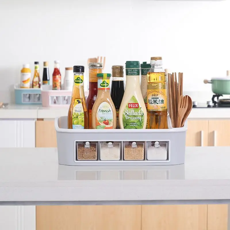 Кухонная коробка для приправ 4 сетки полка контейнер хранение трав специй
