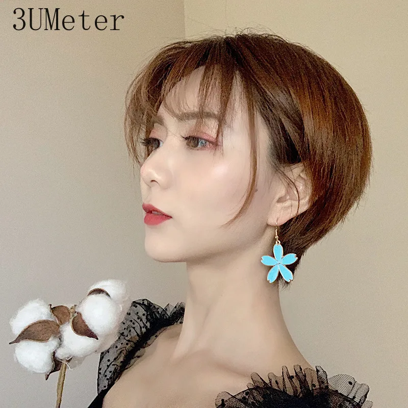 3UMeter Blue Series серьги для женщин с геометрическим рисунком опал гвоздики