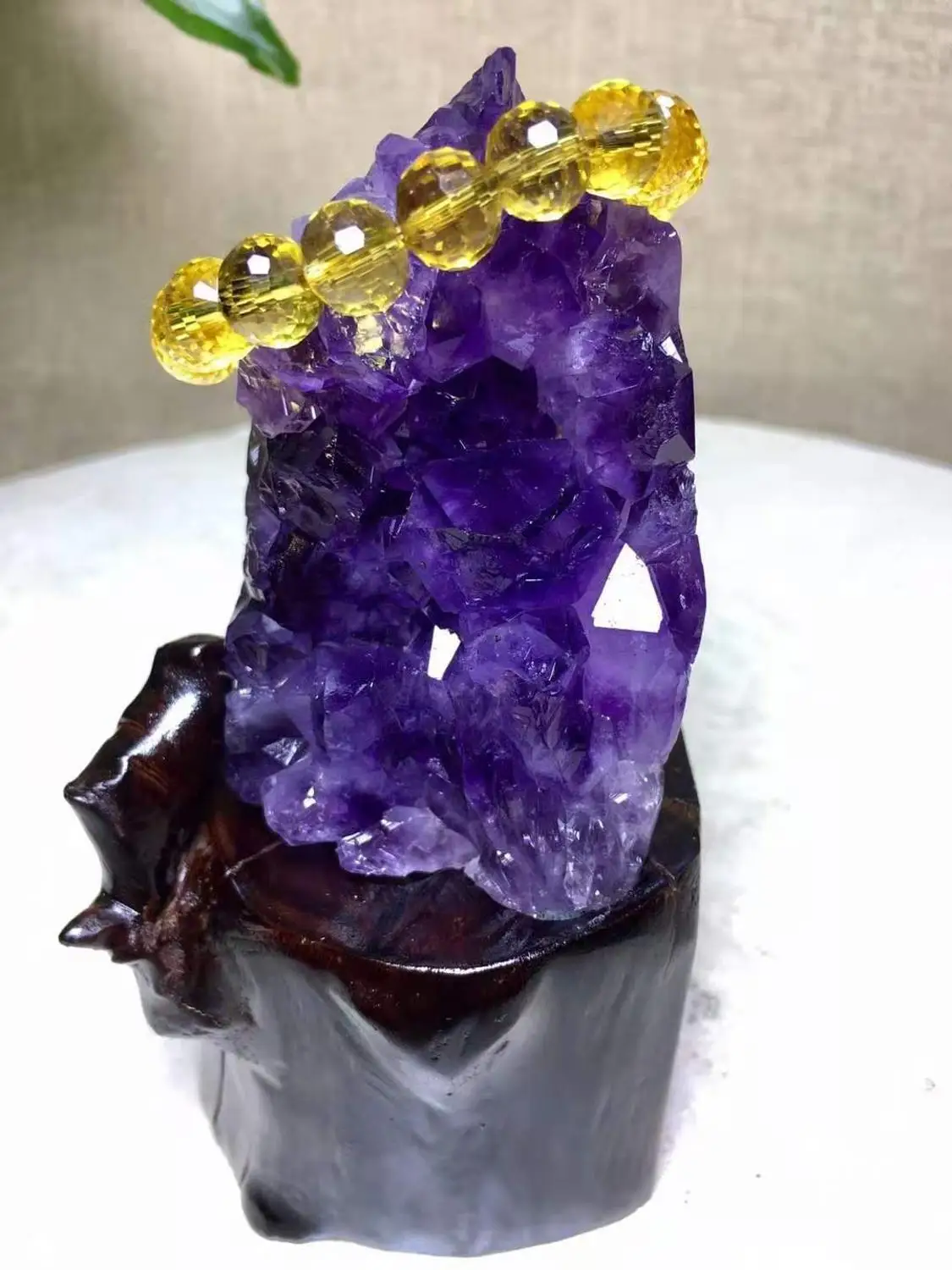 

Natural amethyst cave decoration demagnetization town house purification treasure pot crystal cave stone feng Shui porch