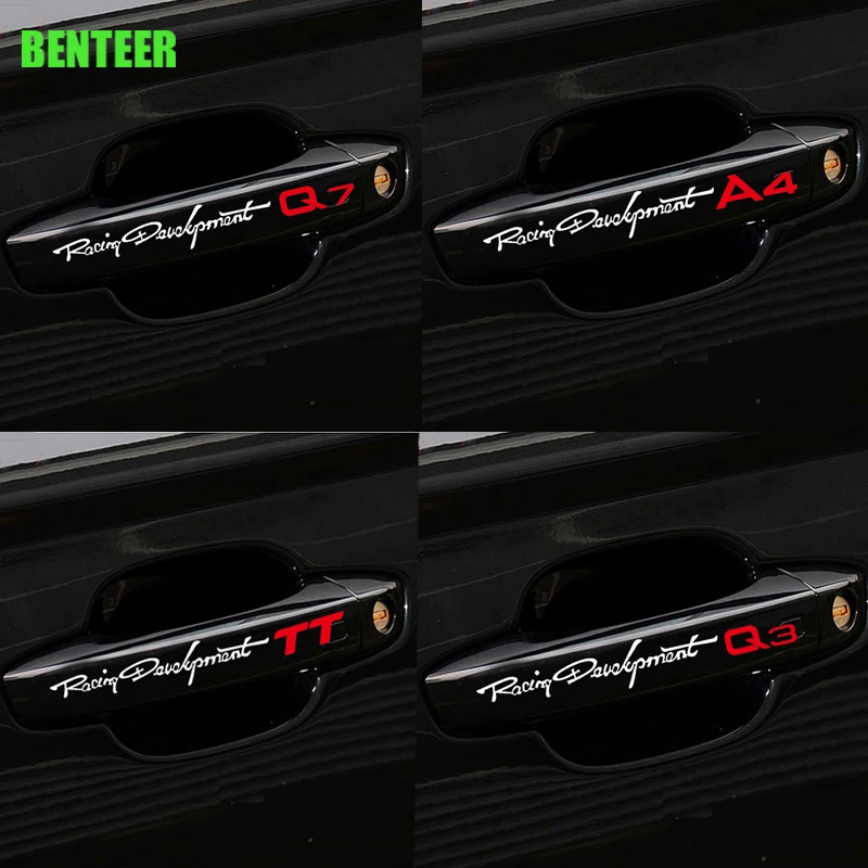 

4pcs car door handle sticker for Audi A1 A3 A4 A5 A6 A7 A8 Q1 Q3 Q5 Q7 Q8 TT