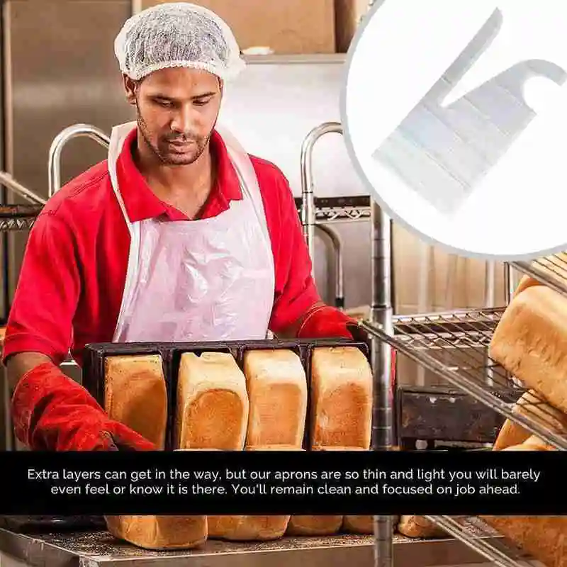 Белый одноразовый ПЭ пластиковый фартук прозрачный уплотненный Фартук для
