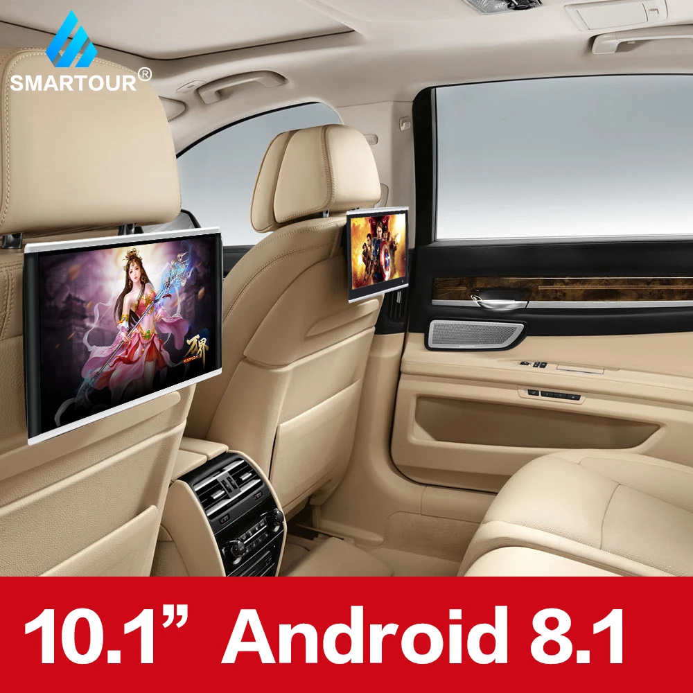 Автомобильный подголовник Smartour 10 1 дюйма Android 8 HD 1080P видео сенсорный экран Wi Fi