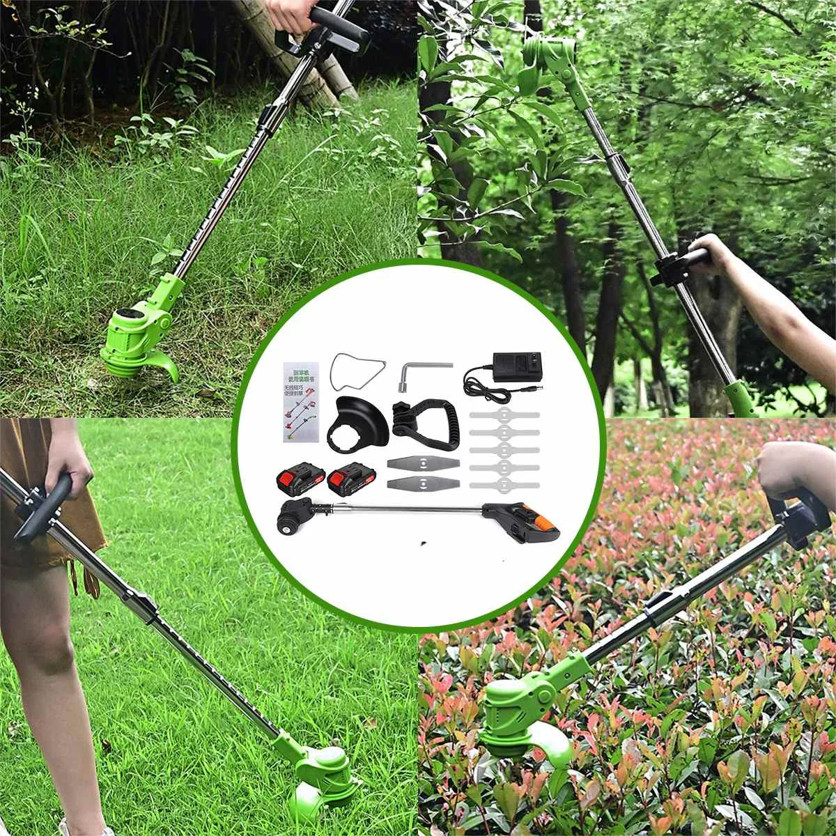 36V 600W Electric Lawn Mower Hedge Trimmer 3900mAh Li-ion Cordless Grass Trimmer Pruning Garden Power Tools With 1/2Pcs Battery