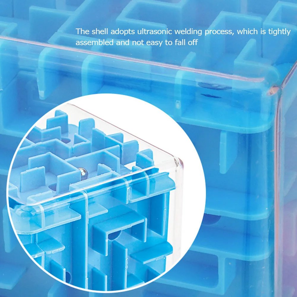 

3D Mini Maze Magic Cube Transparent Six-sided Puzzle Speed Cube Rolling Ball Game Brain Learning Maze Children Educational Toys