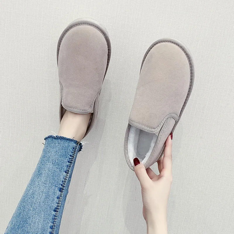 

2020 New Snow Women's Boots Winter Shoes Warm Plus Velvet Flat Low-top Velvet Warm Cotton Snow Shoes Zapatos De Mujer W22-35