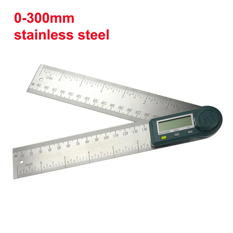 300mm stainless 0-200 мм 0-300 мм цифровая угловая линейка из нержавеющей стали Инклинометр углеродное волокно электронный Гониометр транспортир угломер - Цвет: 300mm stainless