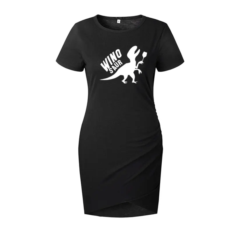 2020 модное платье с принтом Winosaur забавная Брендовая женская одежда|Женские