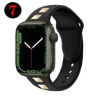 Ремешок силиконовый для Apple watch series 7 6 5 4 3, браслет для iwatch, силиконовый браслет в стиле панк с заклепками, 38 мм 40 мм 42 мм 44 мм