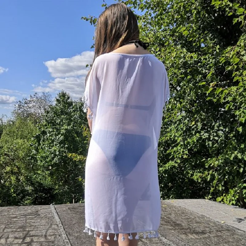 Пляжная накидка с кисточкой печати купальный костюм из шифона женщин пляж парео