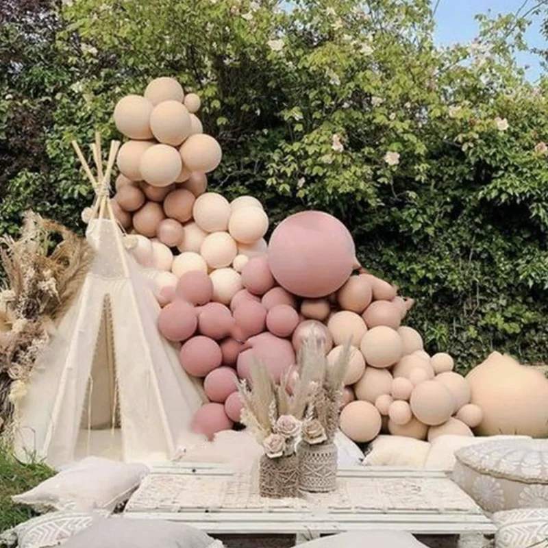 

Diy Verdubbeld крем Perzik Abrikoos Ballonnen гирлянда Ретро розовые шары комплект Bruiloft Verjaardag Baby Shower праздничный Декор