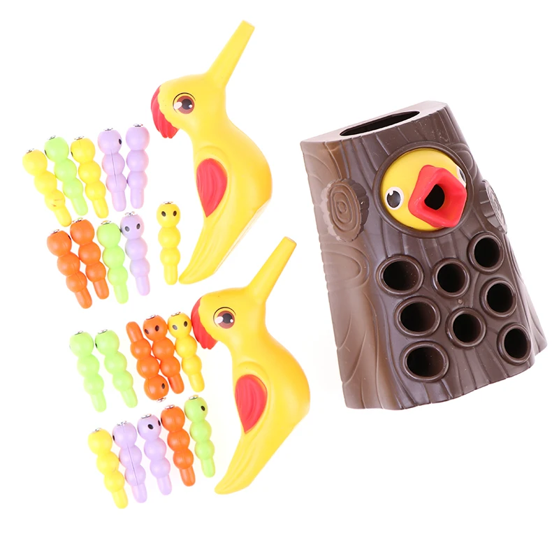 1x игрушка для семьи дощечка магнитный поймать червя кормление животных игра с