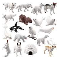 18x mini arctic animal model action figures for toddlers birthday christmas party decoration