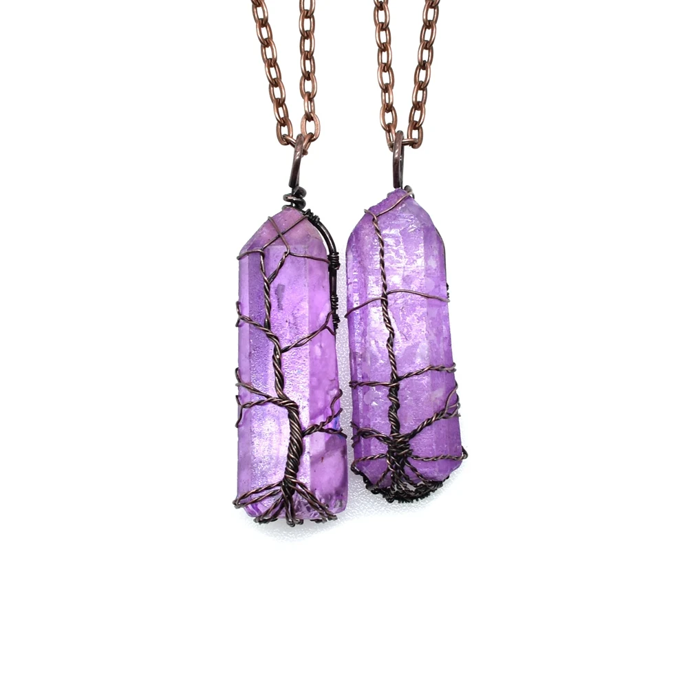 Ожерелья в стиле ретро хрустальные подвески натуральный камень кварцевый