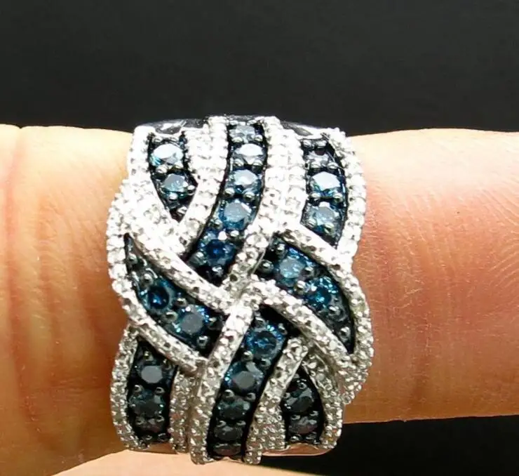 

Hot Selling Sapphire Luxury Rings Europe and America Exaggerated Ladies Ring Engagement Couple Promise Ring