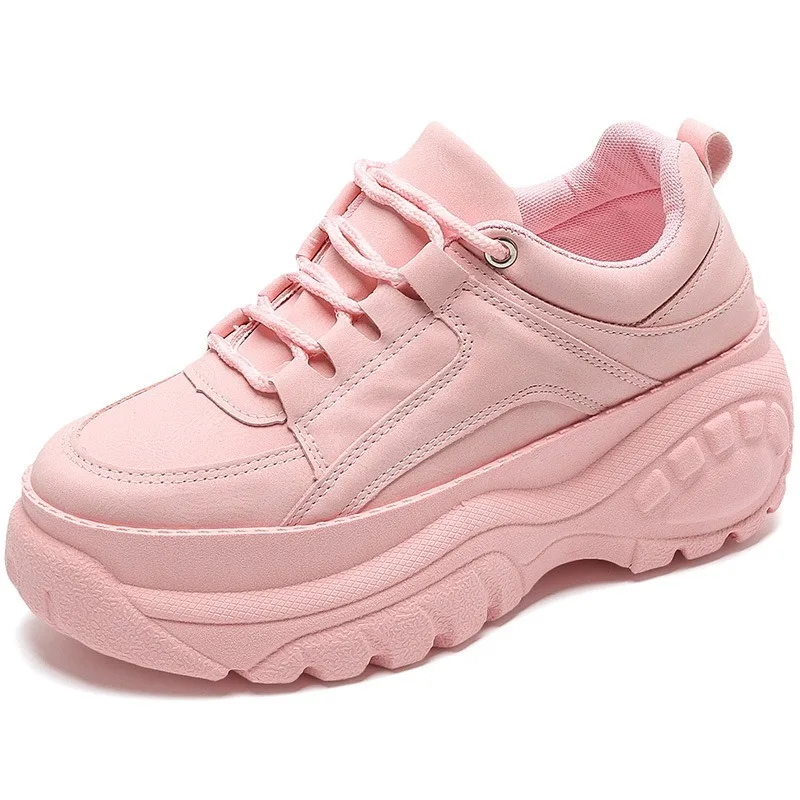 

AGUTZM Shoes Woman High Platform Sneakers 2019 Spring Female Shoes Casual Black White Sneakers Breathable Zapatos de Mujer z342