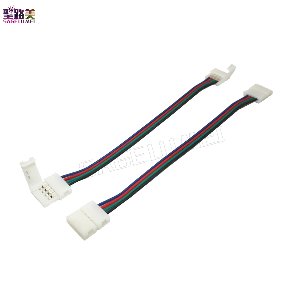 

Бесплатная доставка, 10/20/50 шт./упак., 4-контактный Соединительный угол, 4-контактный разъем RGB, адаптер печатной платы для 10 мм SMD 5050 3528 RGB светод...