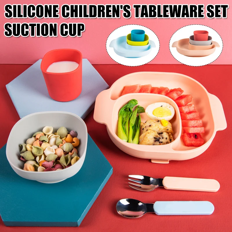 

Silicone Bowl Plates for Babies Kids Toddlers Safe Baby Plate Baby Food Supplement Bowl TRYC889