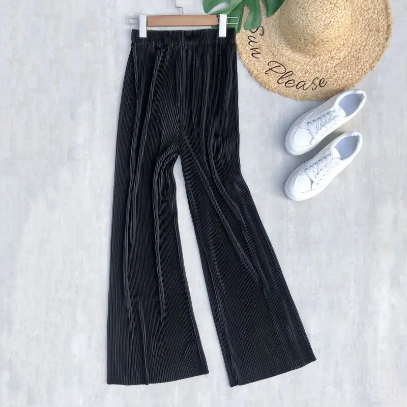 

Брюки Женские однотонные плиссированные с широкими штанинами и высокой талией