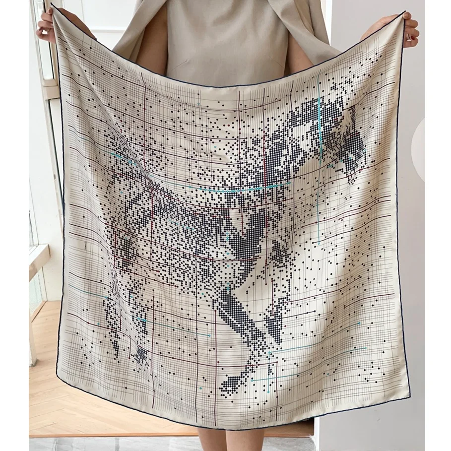 

100% настоящий Шелковый шарф, шаль, осенний Новый принт, большой квадратный Женский Галстук для OL 35"