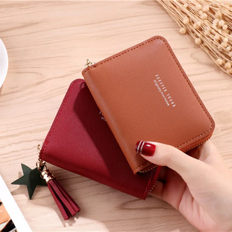 2019 женский кошелек кисточкой маленький женщины короткие милые кошельки портмоне