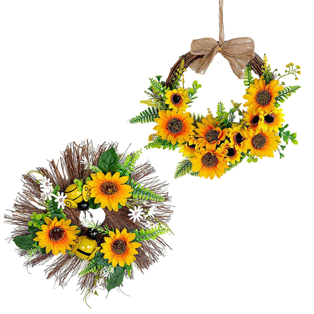 

Handmade Wreath Floral Garland And Green Leaves Home Wall Wedding Festival Holiday Decor