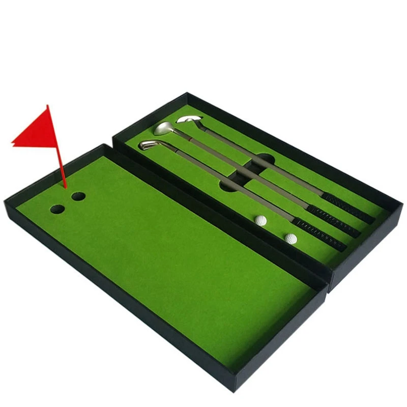 

New Mini Golf Club Putter Ball Pen Golfers Gift Box Set Desktop Decor For School Supplies Golf Accessories