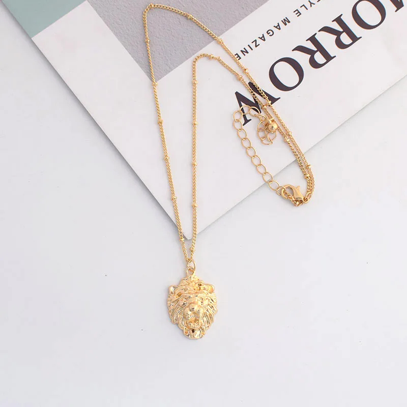 

Multilayer Chain Necklace Fashion All-match Lion Head Hip Hop Gold Color Chain Rock Jewelry Gift For For Women Party Jewelry Gif