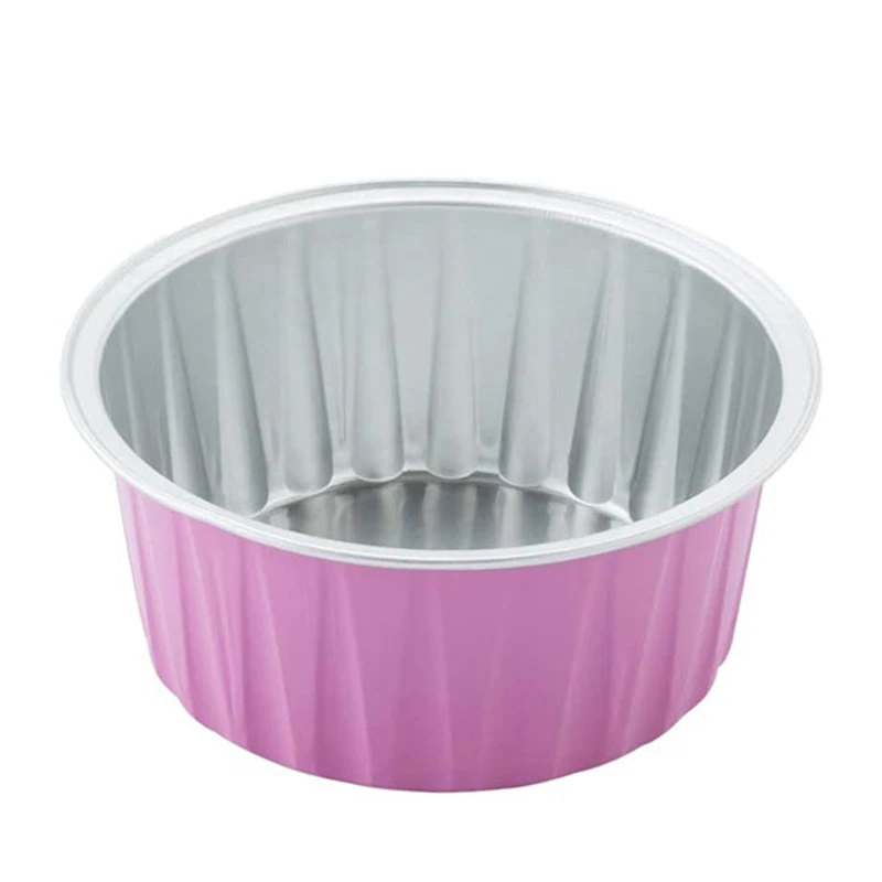 

2 Set 125Ml Disposable Cake Baking Cups Muffin Liners Cups with Lids Aluminum Foil Cupcake Baking Cups, Rose Red & Brown