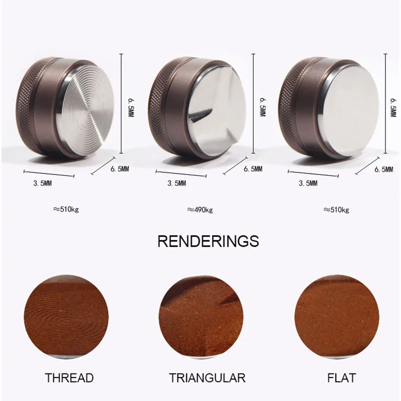 

Coffee Tampers Coffee Distributor / Leveler Tool 51mm/53mm, 3 Leaf Clover Base - Macaron appearance, Coffee Powder Press