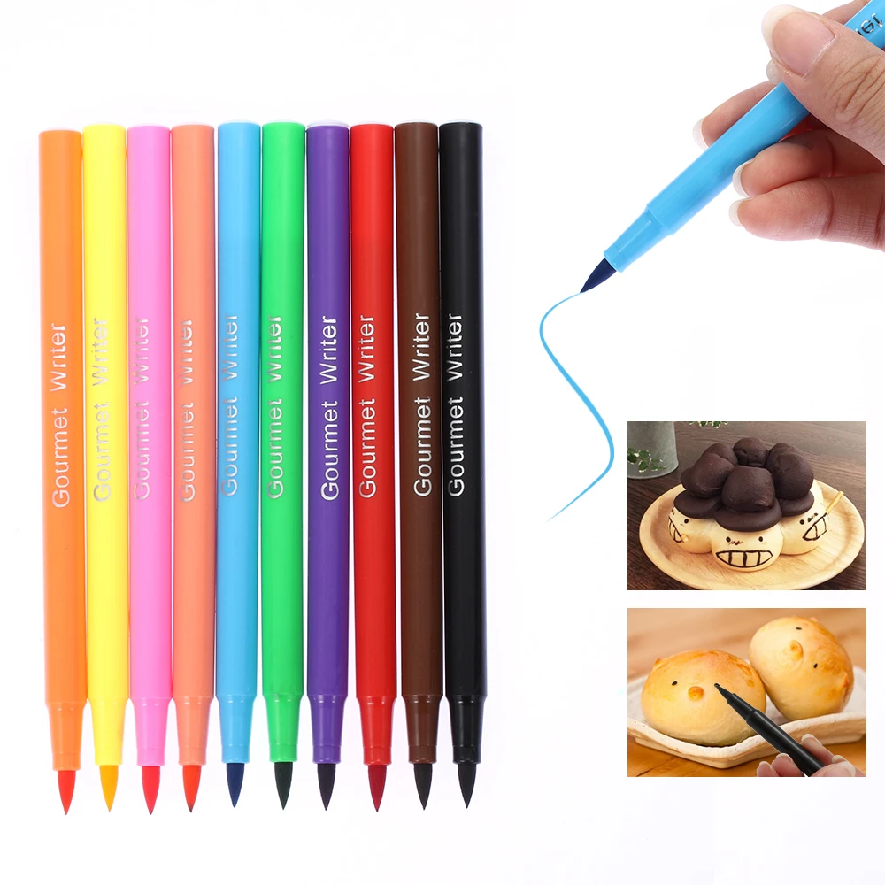 

Edible Pigment Pen Brush Food Coloring Pen For Drawing Biscuits Fondant Cake Decorating Tools Cake DIY Baking Draw Tool 10 color