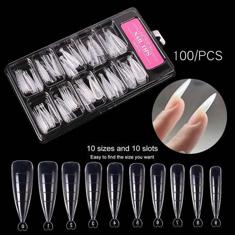 

100 Pcs/Set Fake Nails Tip Mold Accessories 2021 Fashion Quick Building Mold False Nail Tips for Manicure Extension Decoration