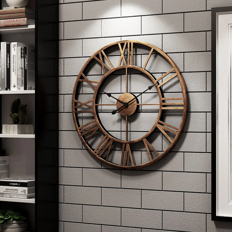 

Retro Luxury Design 3D Metal Wall Clock Vintage Home Modern Europe Art Decor Living Room Decor Rustic Modern Home Decor