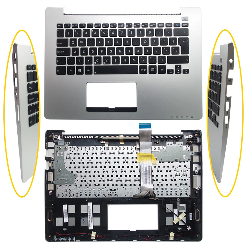 XJ английскую клавиатуру ободок верхняя крышка для Asus VivoBook S300 S300C S300SC S300K S300KI S300CA