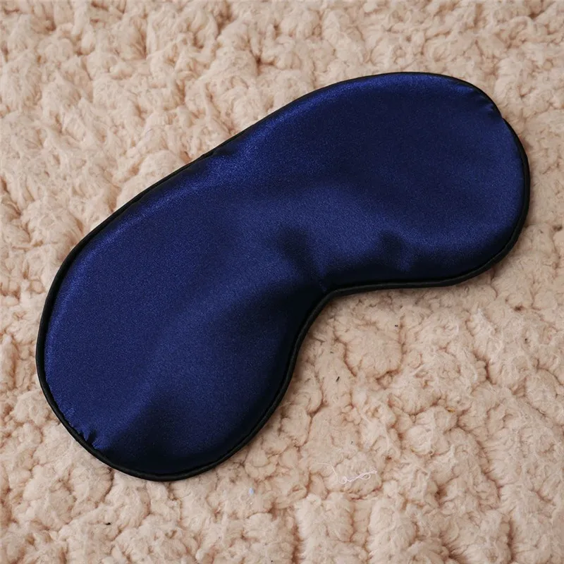 Navy Blue 8 цветов Натуральная шелковая маска для сна наглазник мягкий тент для глаз защита для сна наглазник мягкий портативный для путешествий Расслабляющая помощь повязка на глаза - Цвет: Navy Blue