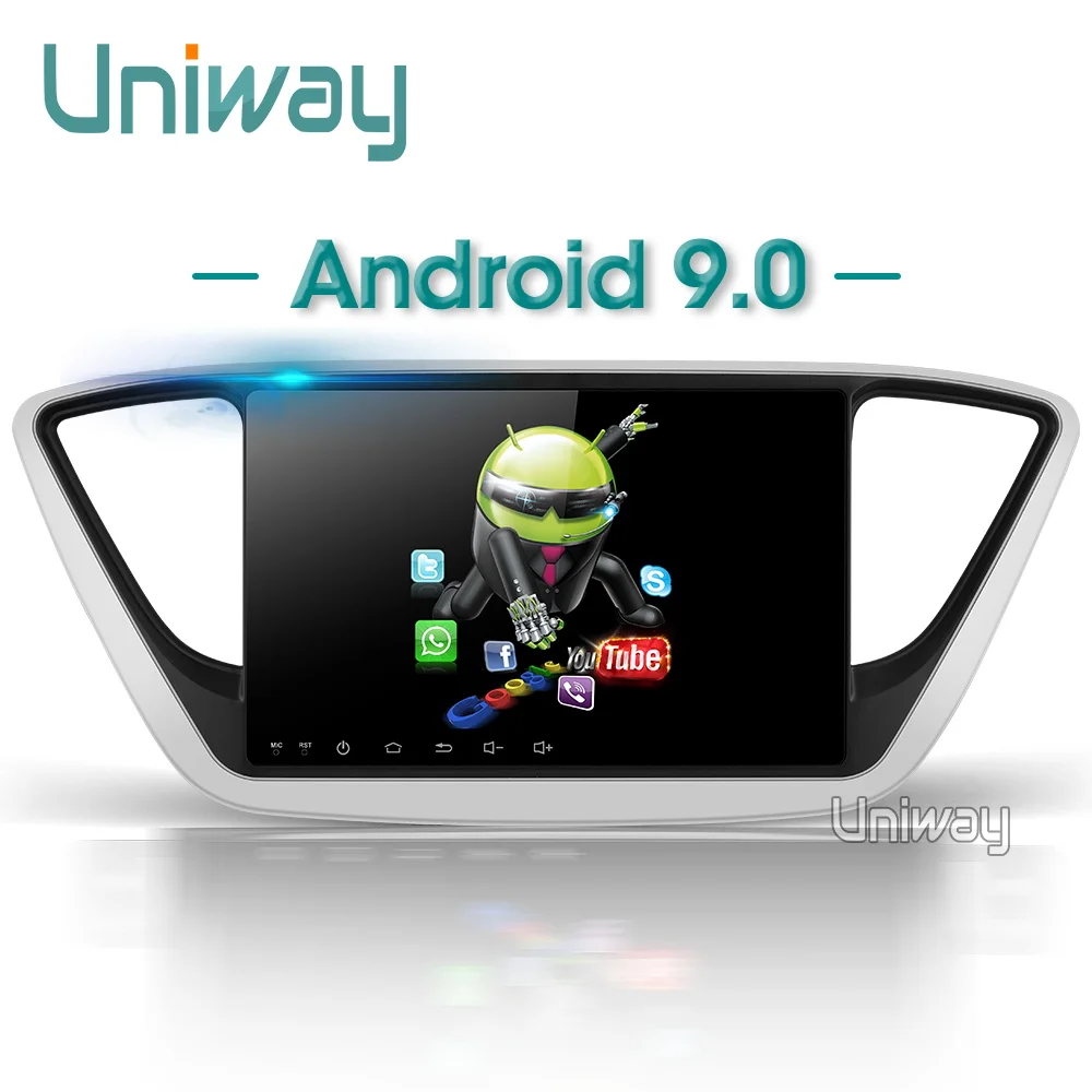 Uniway A17YN9071 android 9,0 автомобильный dvd для нового hyundai verna solaris accent автомобильный Радио мультимедийный плеер gps стерео