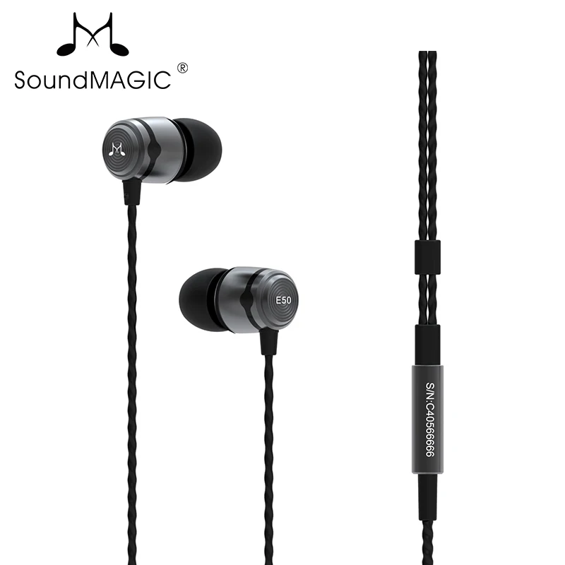 Стереонаушники SoundMAGIC E50 с отличными басами Hi Fi наушники вкладыши черного