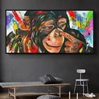 Картина на холсте с изображением животных в уличном стиле граффити забавные постеры и принты обезьяны настенные картины для гостиной настенное украшение