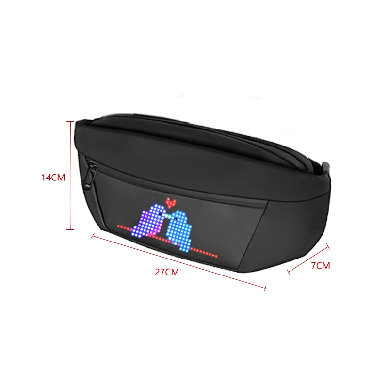 New Dynamic Chest Sling Bag With LED Display Women Men Cool APP DIY Luminous Stylish Sports |