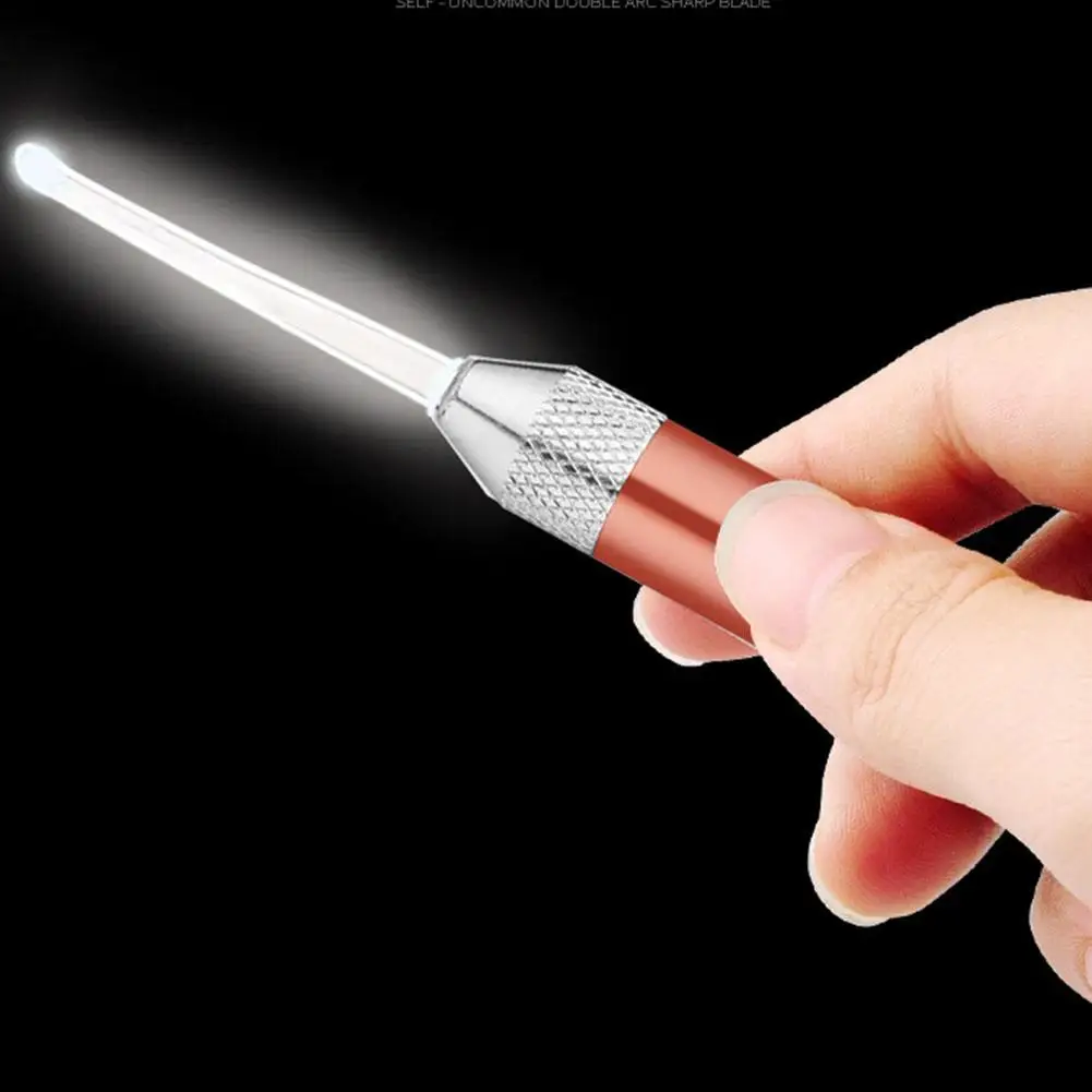 

LED Light Ear Wax Removal Remover Kit Cleaning Tool EarPick Cleaner Curette luminous ear pick Steel Spoon Care Ear