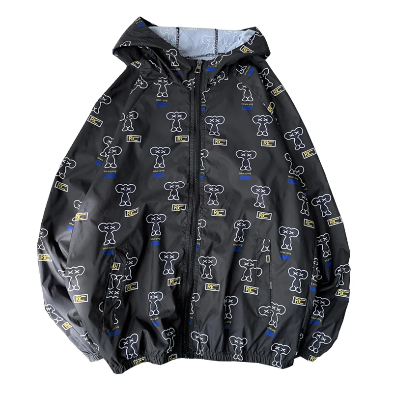 

Harajuku Sun Protection Coat Long Sleeve Jacket Gradient men Jacket Thin Plus Size Windbreaker Summer Outdoor Fishing Clothes