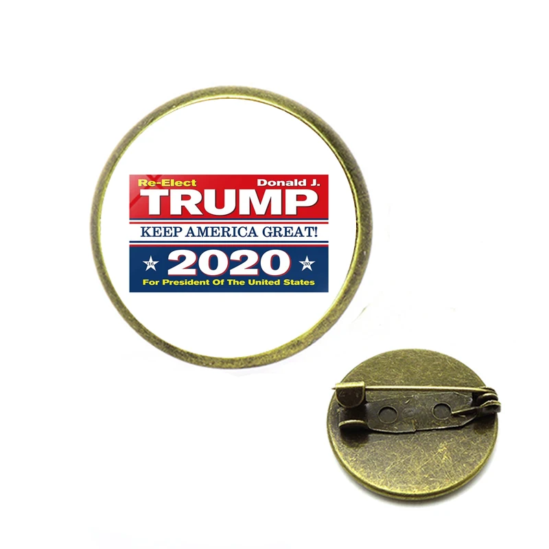 Брошка Trump 2020 делает Америку снова большой Дональд Трамп для США стеклянный купол