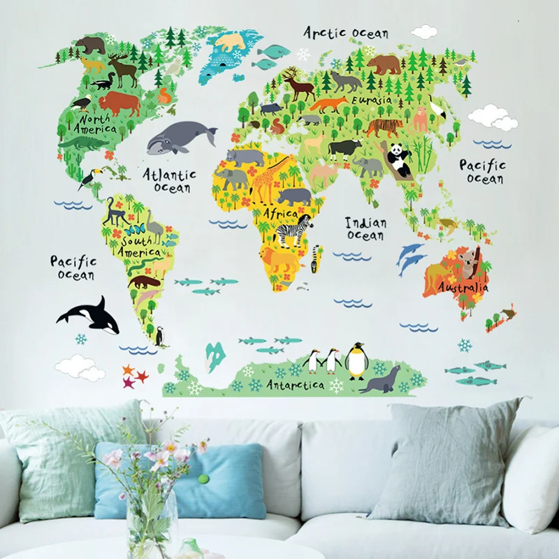 Наклейка на стену в виде животного 60 х90 см|Наклейки стену| |