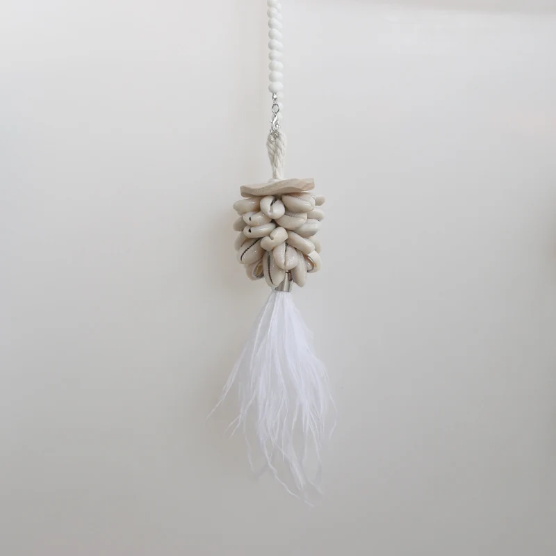 1 white feather 1 шт./лот) ручная работа Каури в виде ракушки шар перо автомобиль подвеска пляж свадебные и вечерние и праздничные и рождественские украшения - Цвет: 1 white feather