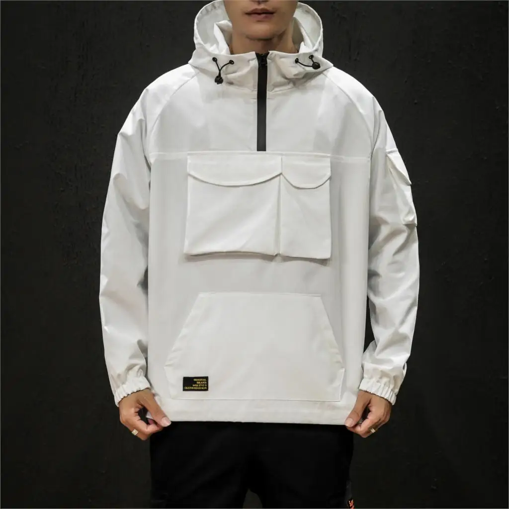 

2021 Workwear jacket men's pilot hooded jacket large size baseball uniform tide card loose
