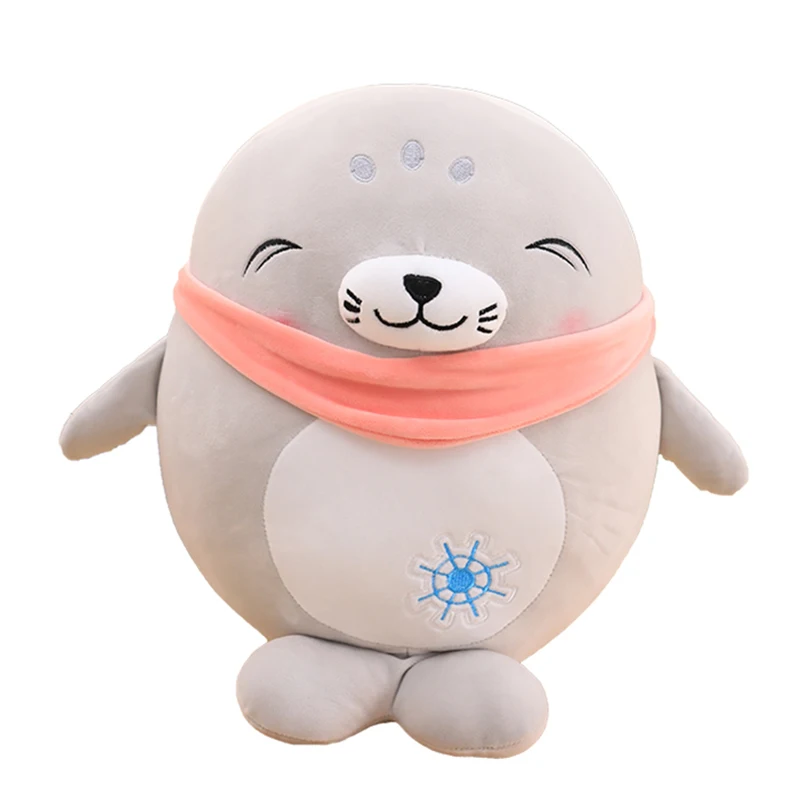 Cute Cartoon Sea Lion Plush Toys Soft Marine Animal Fat Seal Stuffed Doll for Kids Gift Sleeping Pillow Novelty Throw Pillows