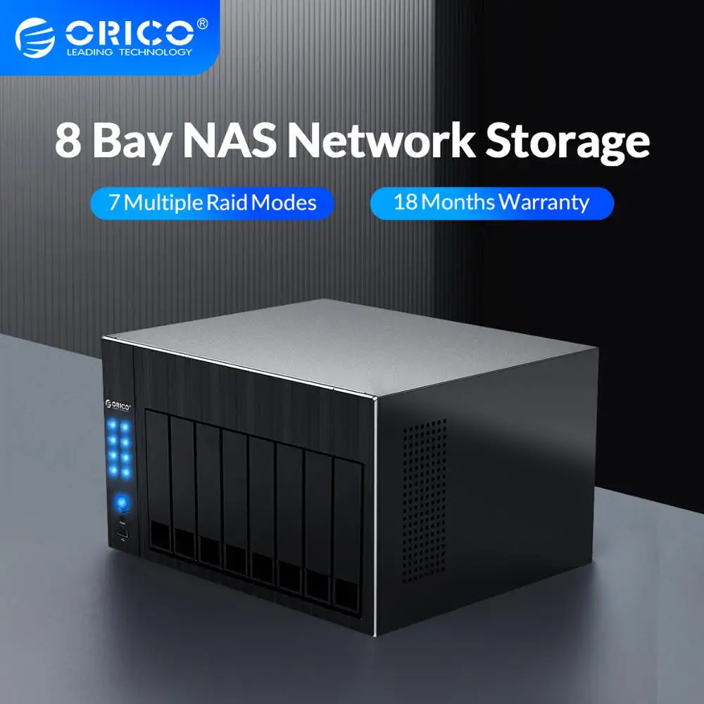 Корпус для жесткого диска ORICO OS Series NAS 2 5 дюйма 3 прикрепленный к сети 8 отсеков с RAID