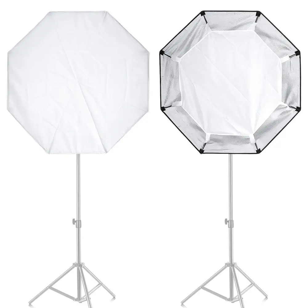 

Neewer Photography Studio 24 inches/60 centimeters Octagonal Silver Reversible Softbox Diffuser for Hensel Basic, Contra