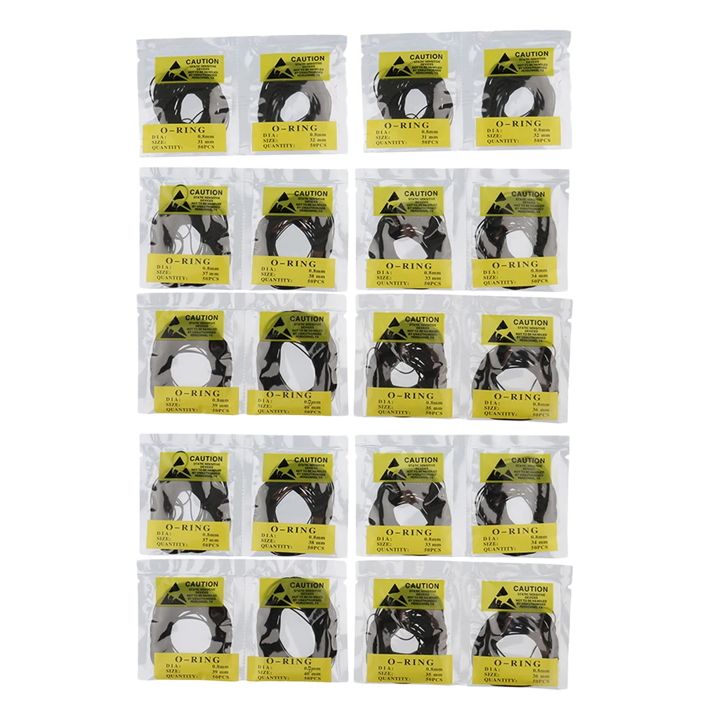 

1000pcs 0.8mm Rubber Watch Gasket Kit Washers O-Ring Back Case Seals 31-40mm