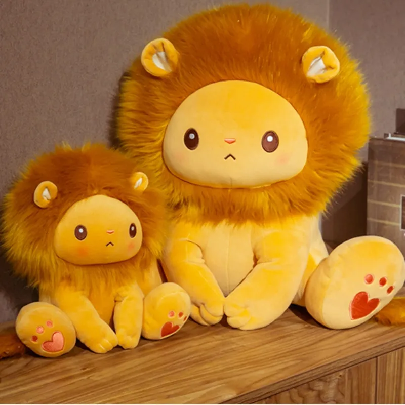 

Высококачественная Милая плюшевая игрушка в виде сидящего льва, 25/40 см, мультяшная плюшевая кукла «Король леса», мягкие игрушки-животные, мя...