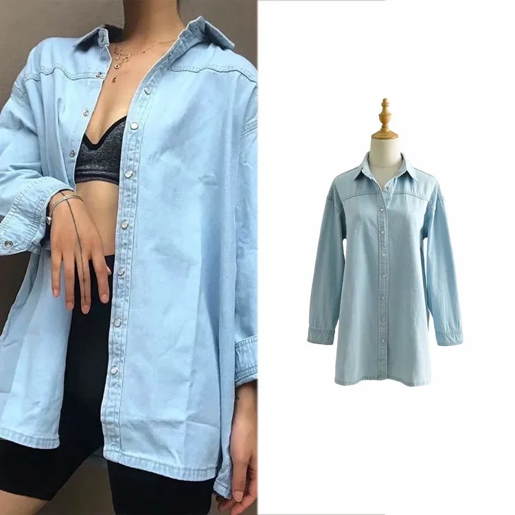 

Рубашка средней длины, женский свободный удобный топ на раннюю осень